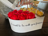 Heart box ♥️ with roses made of soap and Ferrero 🍫